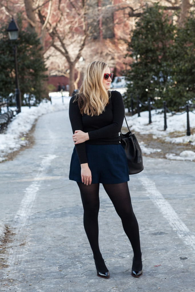 shorts in winter with tights