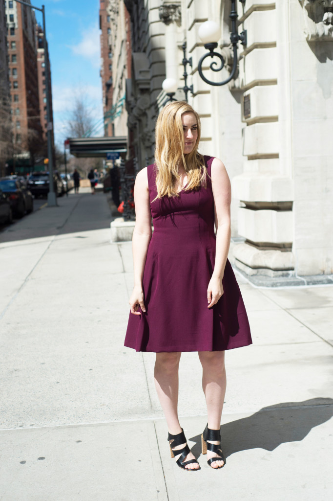 fit and flare Banana Republic purple dress