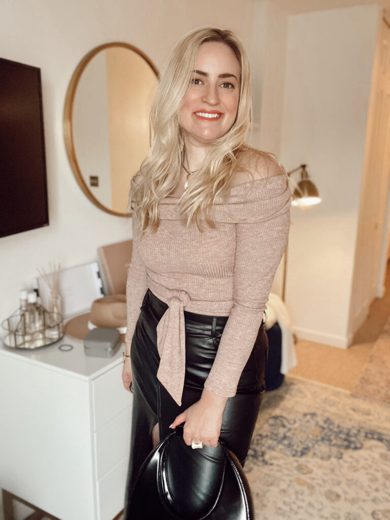 Black Leather Skirt for a Night Out