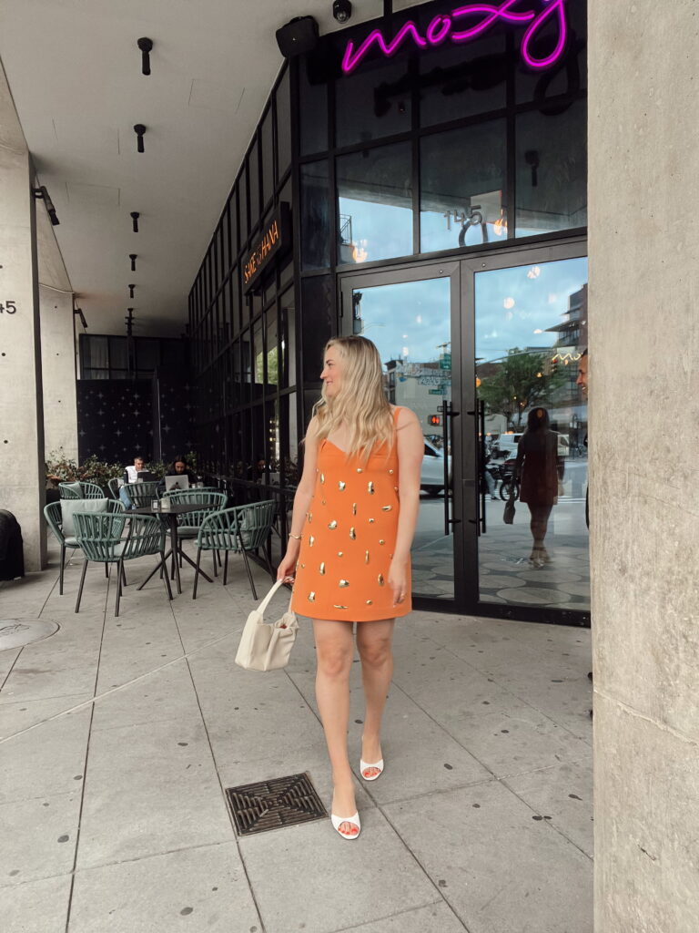 Alexis orange larsen dress
