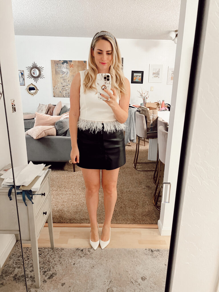 Black Leather Skirt for a Night Out