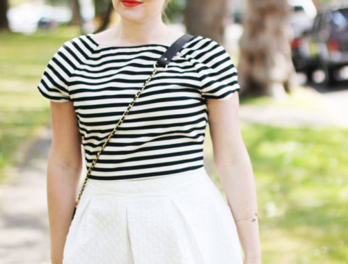 a walk in the park wearing a midi skirt